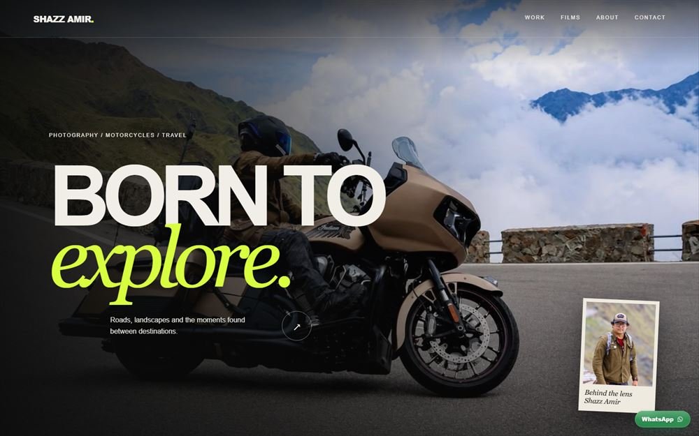 Shazz Amir photography and travel portfolio website screenshot